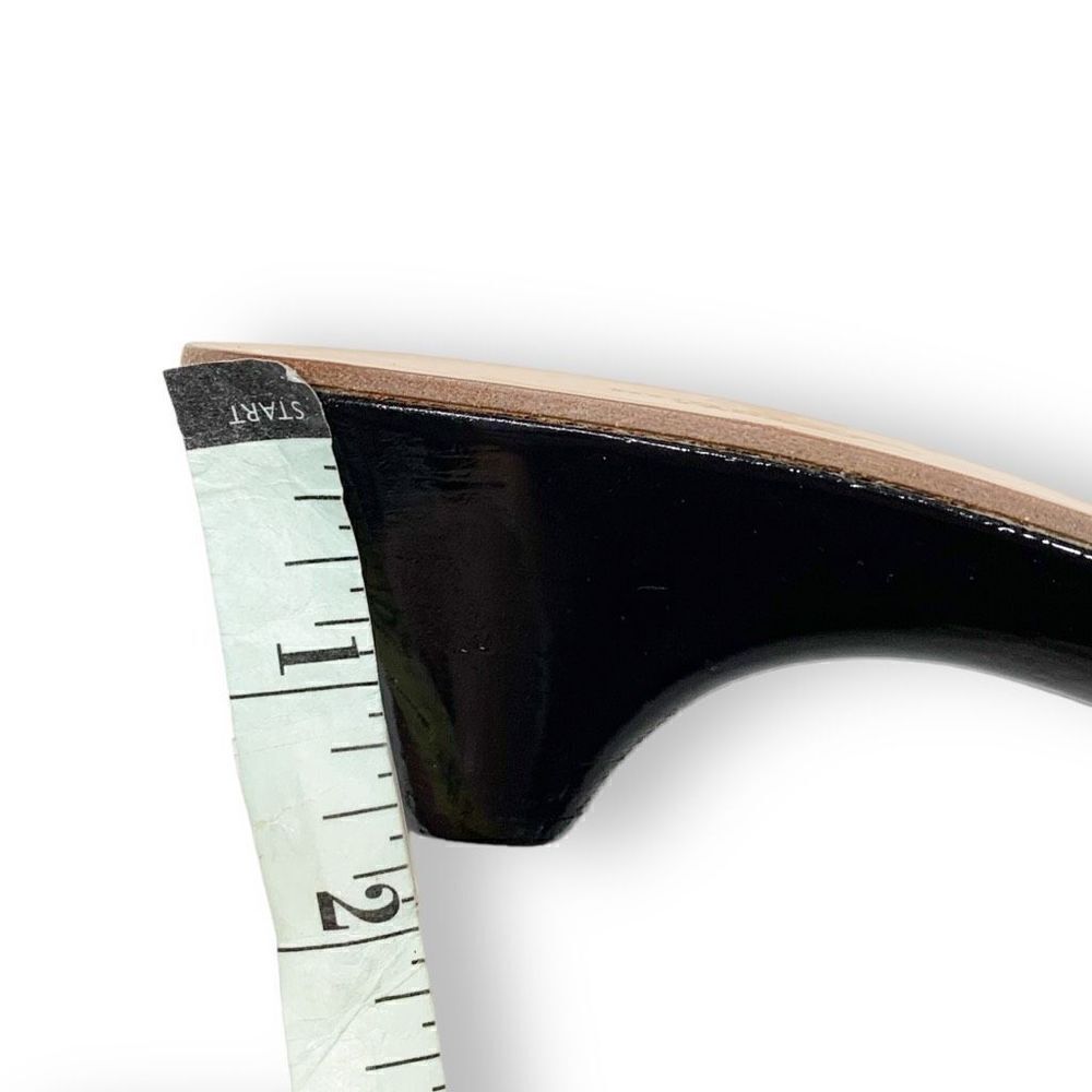 Burberry Vintage Tan Black Cream Red Wooden Heeled Sandals Women’s Size 36.5 (6) - Picture 8 of 8